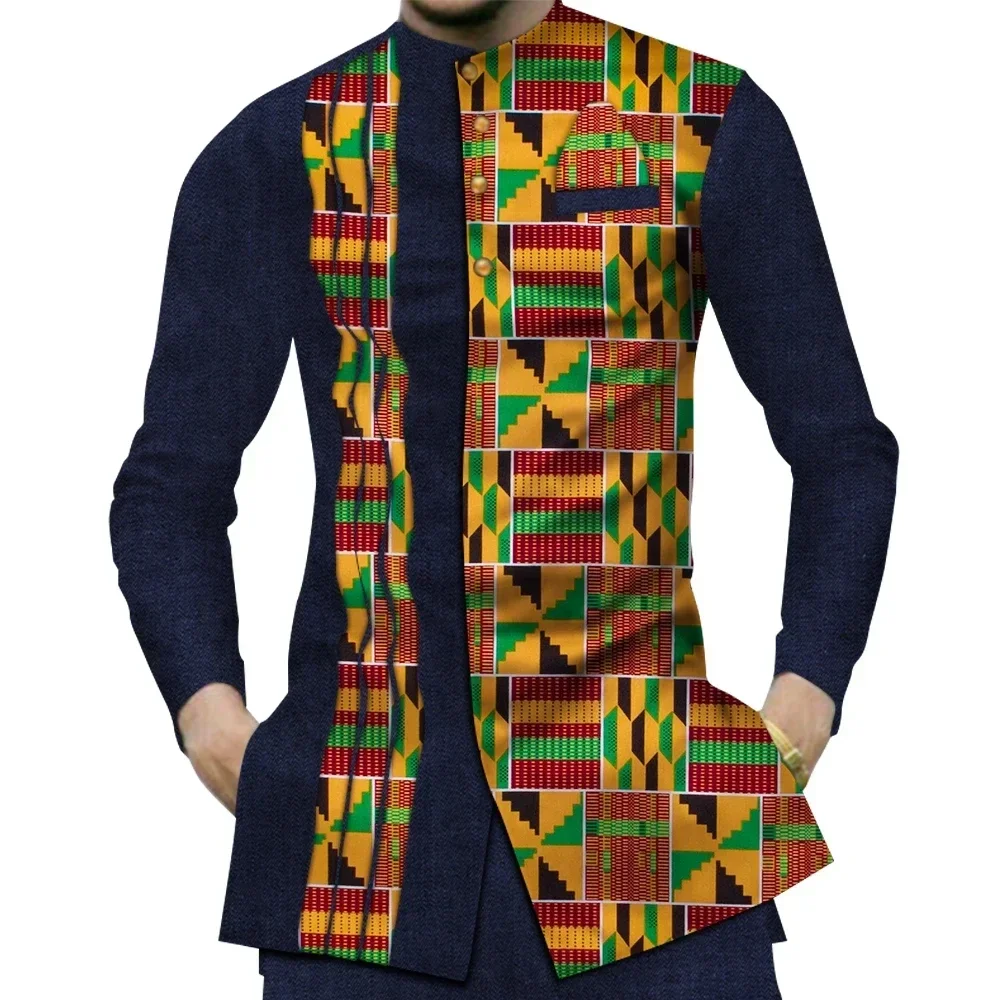 Dashiki Shirt Men - Casual 100% cotone Uomo Abbigliamento africano