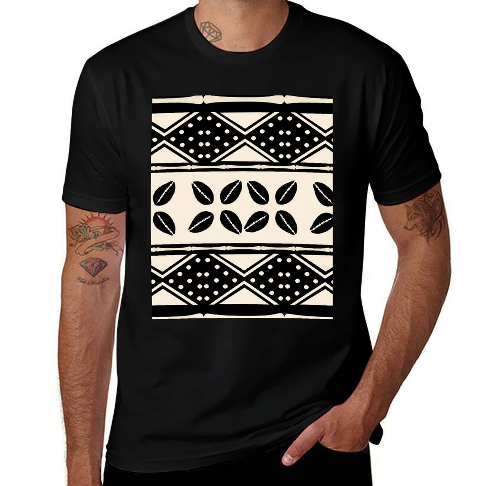 Mudcloth Print Top - T-shirt con motivo astratto africano in