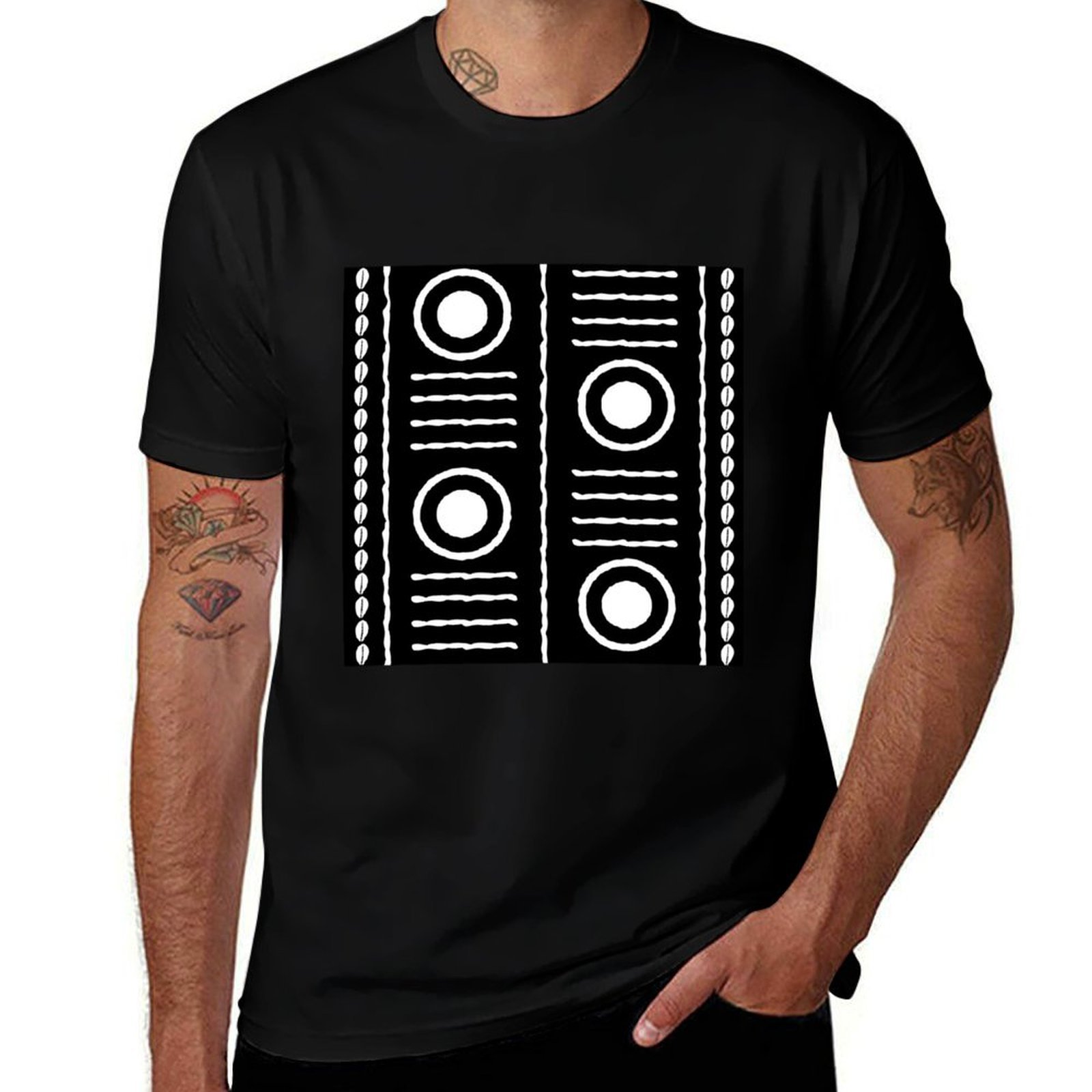 Mudcloth Print Top - T-shirt con design tradizionale africano in