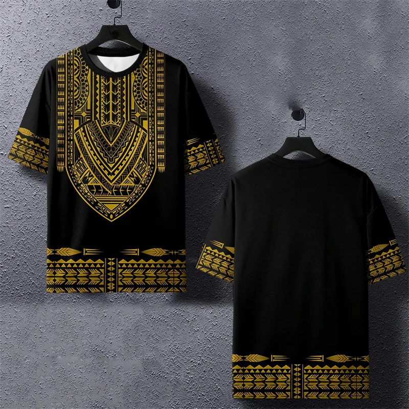 Dashiki Shirt Men - Summer Harajuku 3D stampato etnico africano