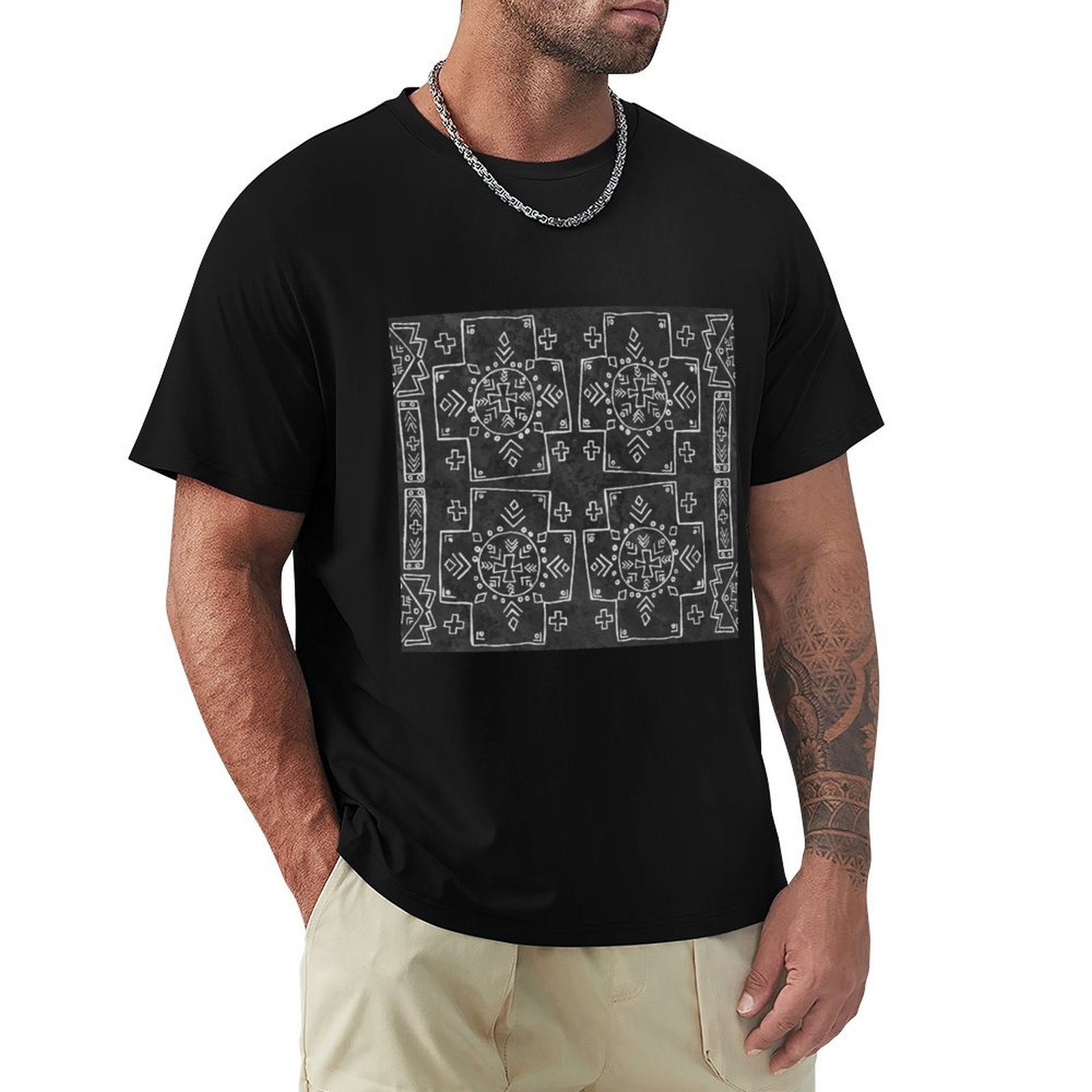 T-shirt nera da lavoro a manic - Mudcloth Print Top recensione e prezzo