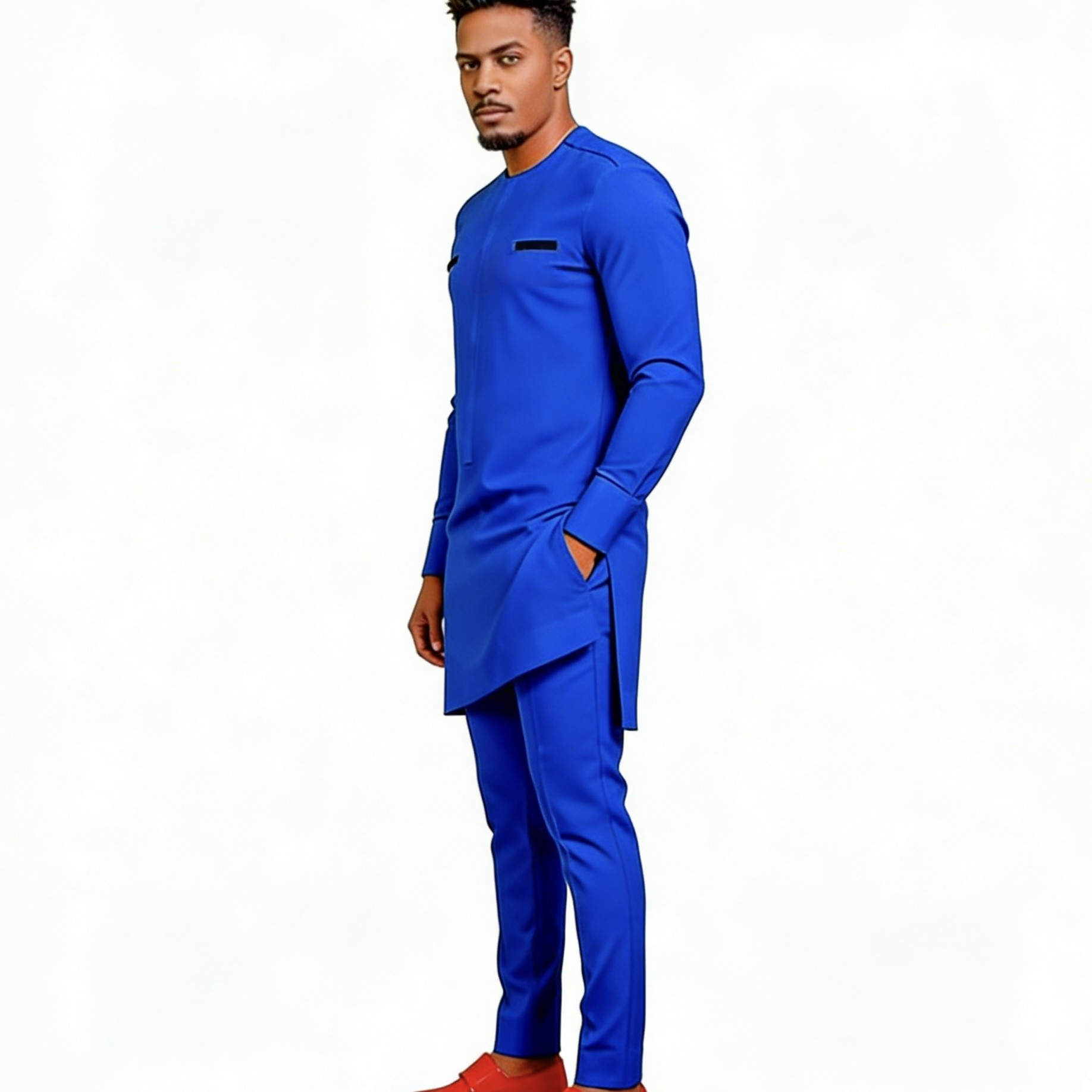 Completo da uomo patchwork blu - Dashiki Shirt Men recensione e prezzo