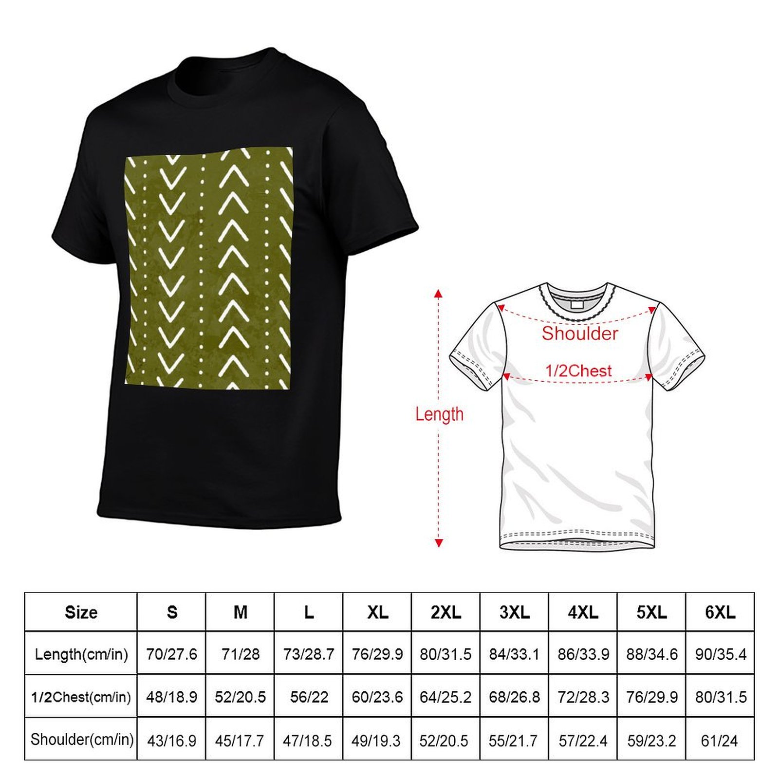 T-shirt verde oliva con motivo - Mudcloth Print Top recensione e prezzo