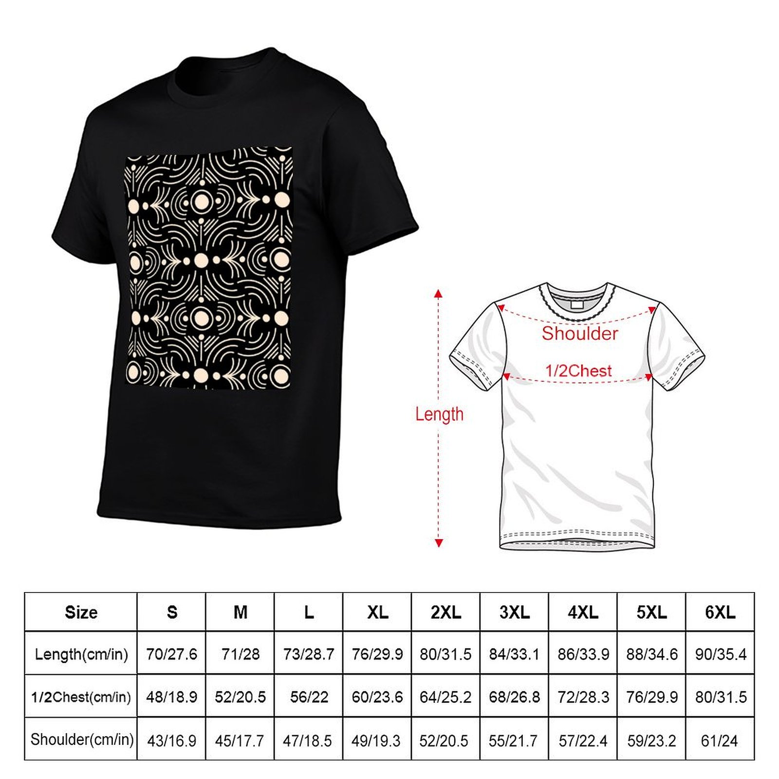 T-shirt da uomo in cotone pesa - Mudcloth Print Top recensione e prezzo