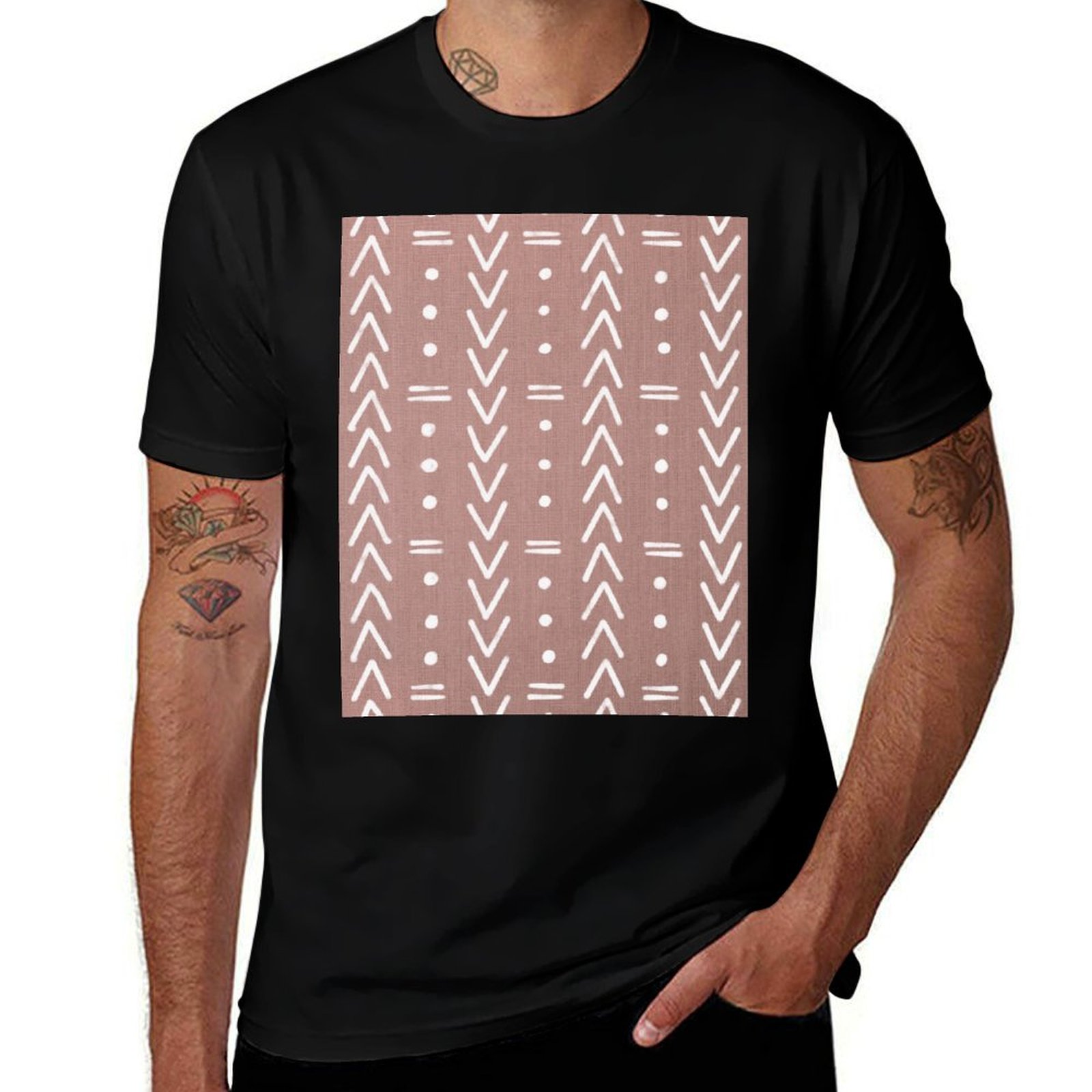 T-shirt da uomo con forme geom - Mudcloth Print Top recensione e prezzo